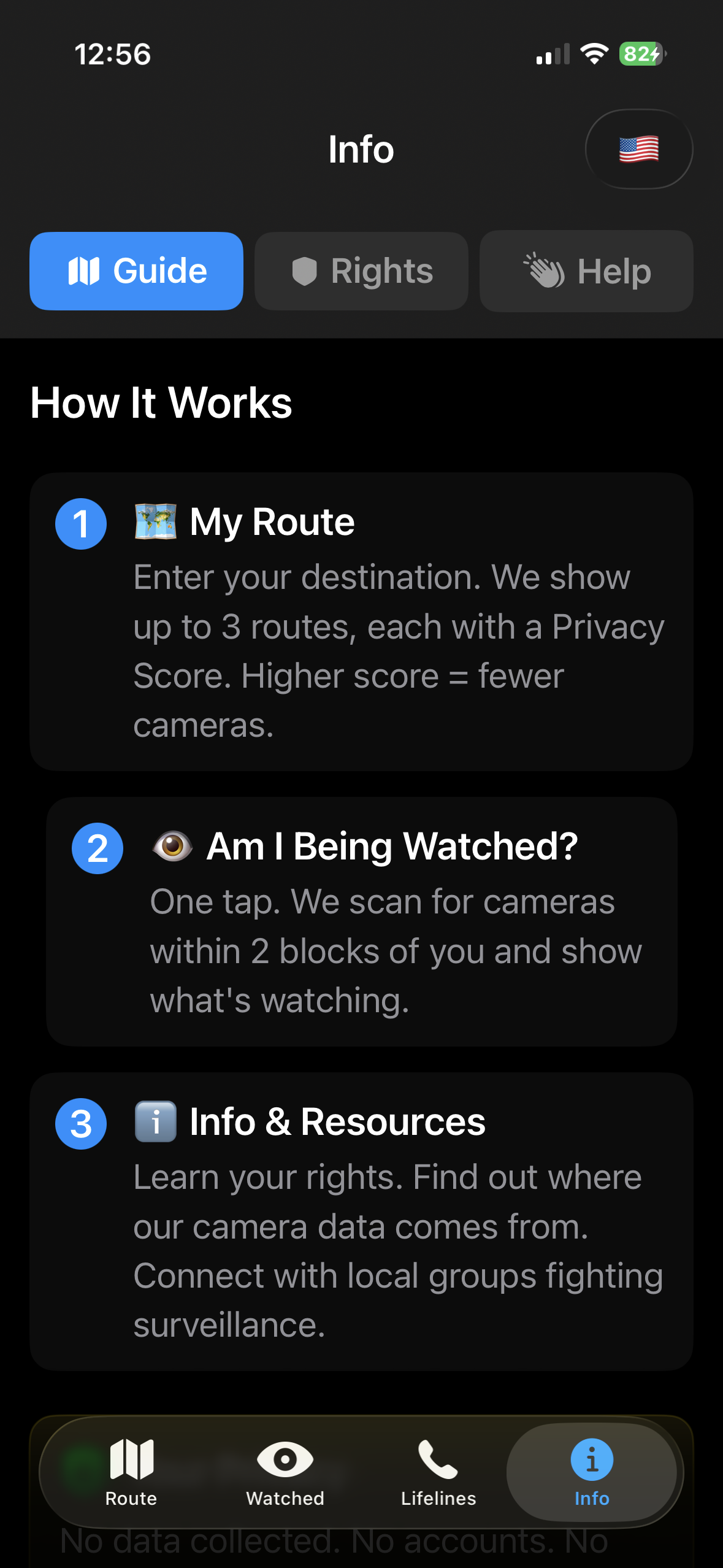 Guide showing how the app works
