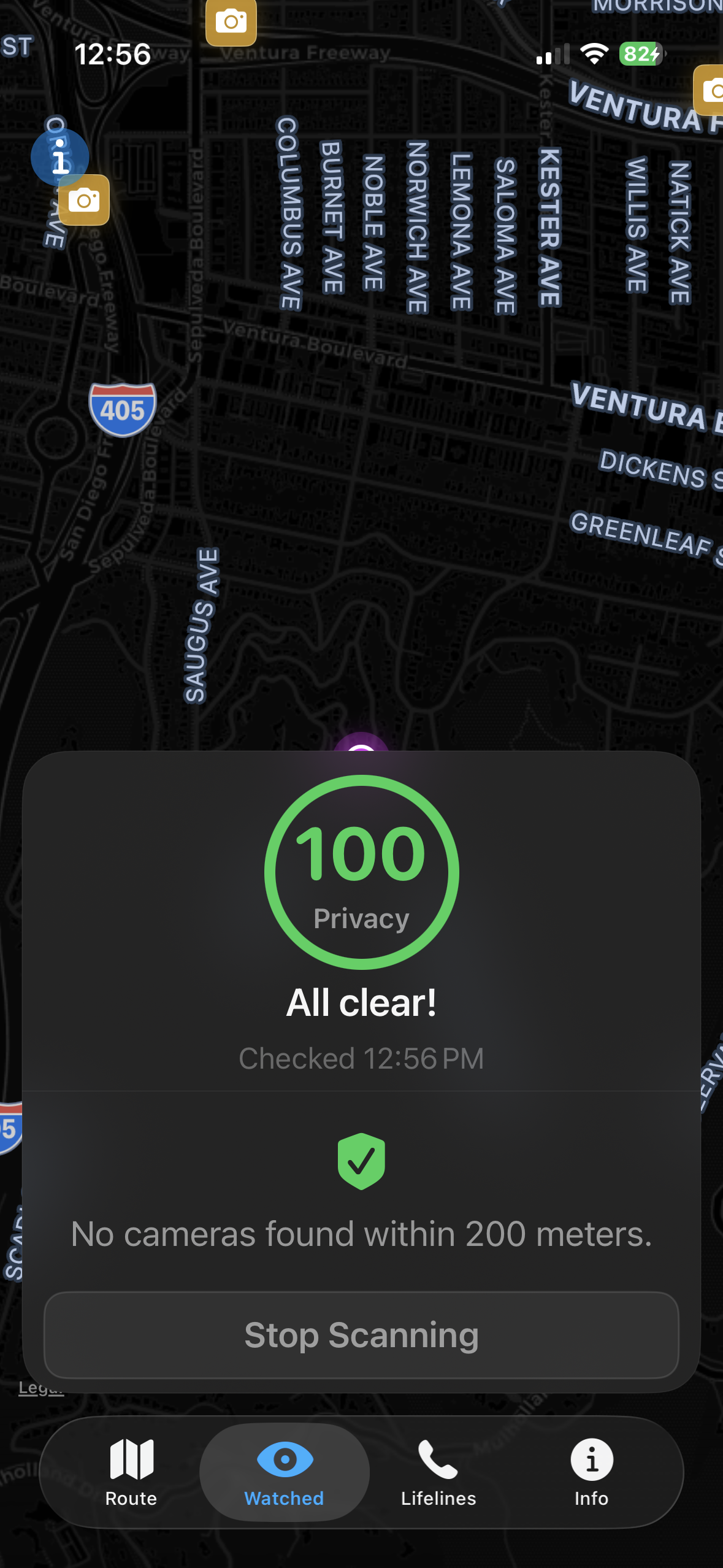 Privacy score showing all clear
